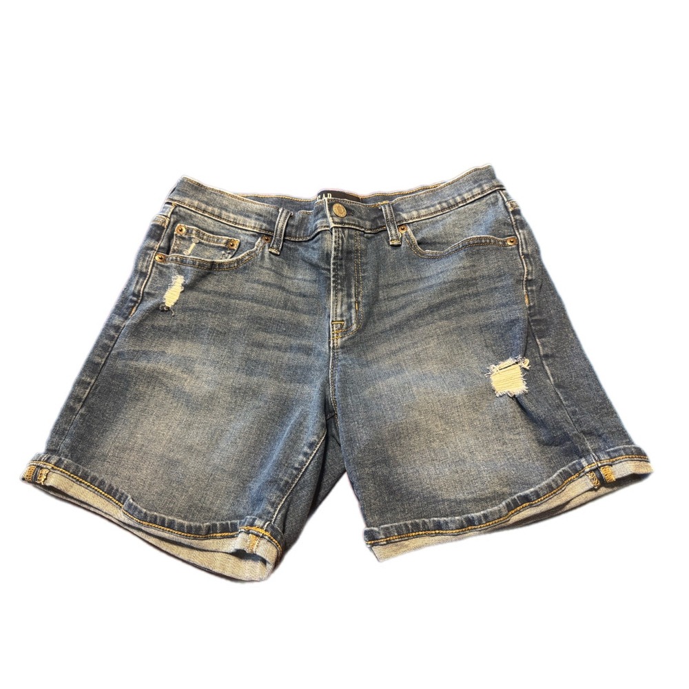 Gap Denim Shorts Womens 28 Blue Excellent Distressed 5 Inch‎ Inseam Jean Shorts
